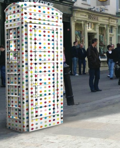 mock-up Hirst-inspired spotty ArtBox by the SML production team