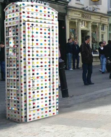 mock-up Hirst-inspired spotty ArtBox by the SML production team 