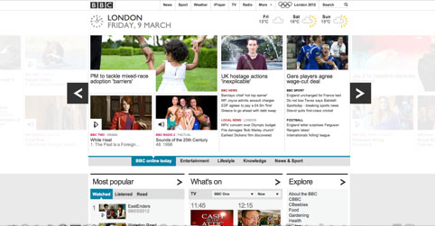 New BBC homepage 