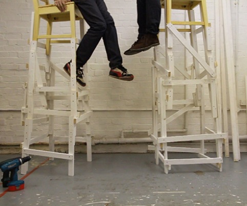 Simon Linington and William Mackrell, Untitled, 2011, Two Wooden Chairs