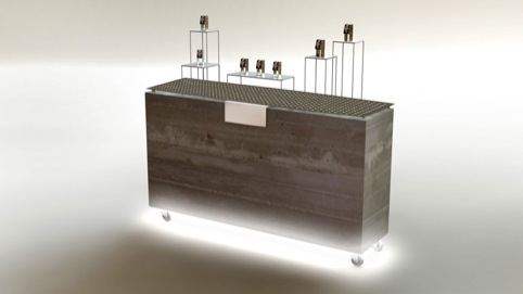 Concrete block for point of sale