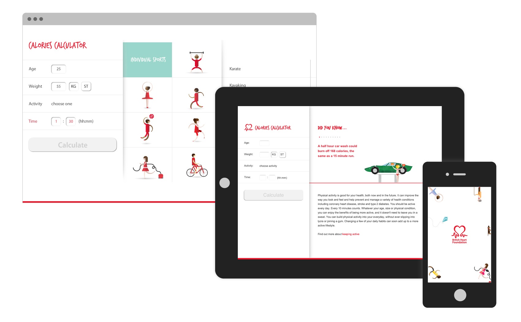 British Heart Foundation calorie calculator 