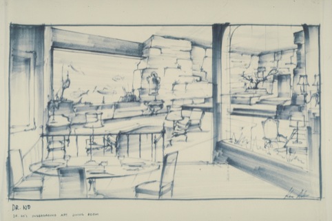 Dr No's underground apartment designed by Ken Adam. 1962 Danjang, LLC United Artists Corporation