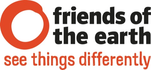 Friends of the Earth identity in red