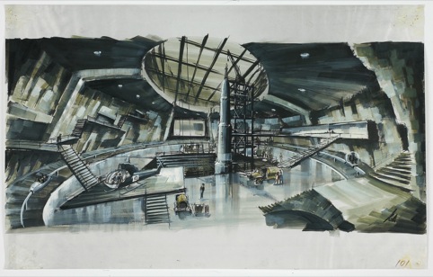 Ken Adam's concept for volcano set, You Only Live Twice. 1967 Danjaq LLC and United Artists Corporation