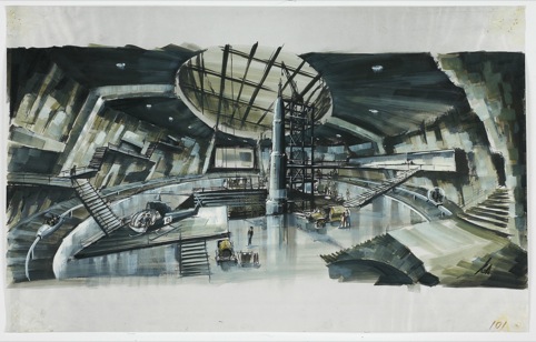 Ken Adam's concept for volcano set, You Only Live Twice. 1967 Danjaq LLC and United Artists Corporation  