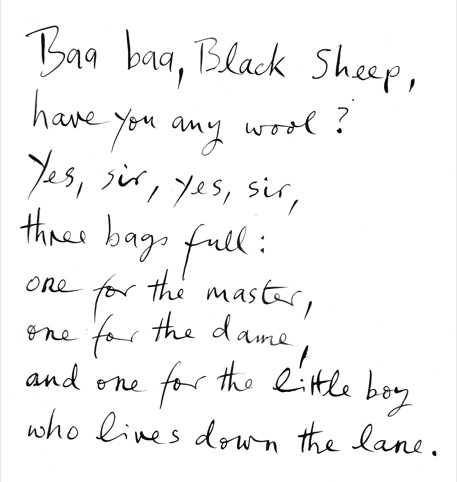 Handwritten text from Baa