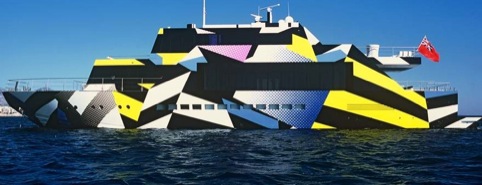 Exterior boat camouflage by Jeff Koons