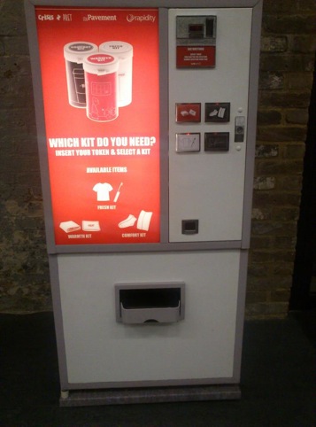 Product design student Sam Rowe's Homeless Vending Machine