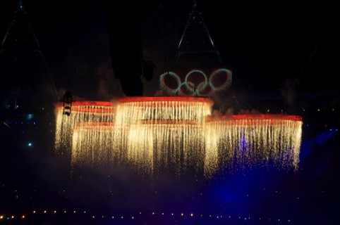 The Olympic rings converge