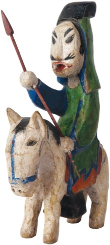 Man Riding a Horse, painted on wood, late 19th/early20th Century