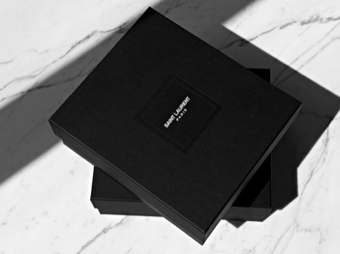 New Saint Laurent Paris logo, which appears in the August issue of Vogue Paris