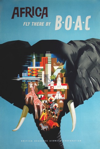 Africa - Fly there by BOAC, unknown designer