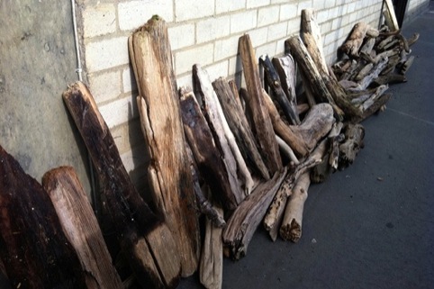 Drying driftwood