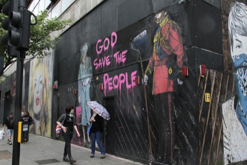 God Save Your People by Mr Brainwash at The Old Sorting Office 