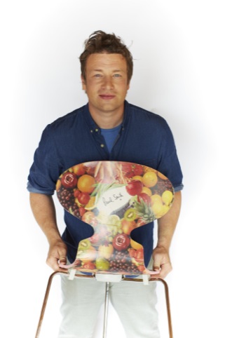 Jamie Oliver with the Paul Smith chair