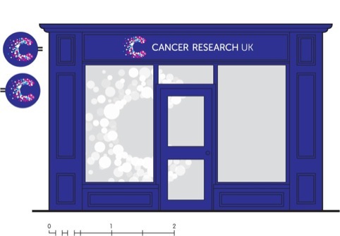 Shop fascias will use a watermarked version of the identity on windows