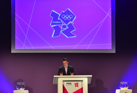 Lord Coe with the London 2012 Olympic identity