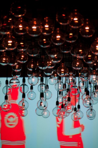 Setup of fashion week show for Matthew Williamson