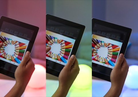 Colours on the tablet interface