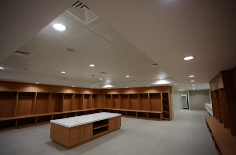 Inside the dressing room