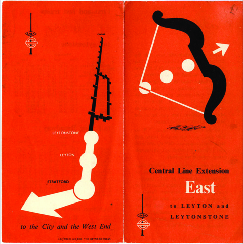 London Transport leaflets from 1947-8, when the Central line was extended eastwards