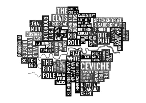 London street food word map