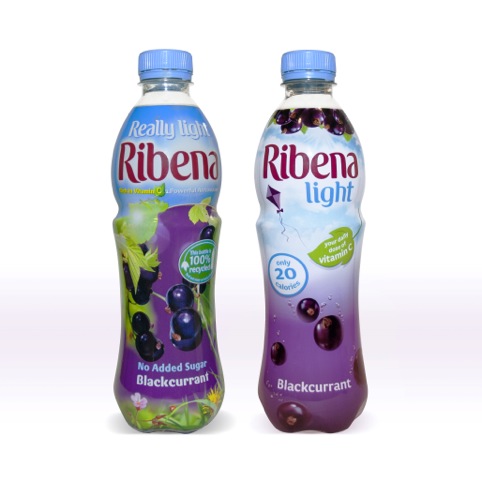 Ribena before left and after right