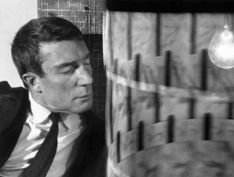 Brion Gysin with the Dreamachine at Musee des art Decoratifs Paris, 1962.