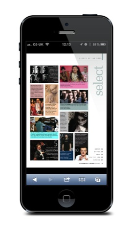 The digital edition on an iPhone