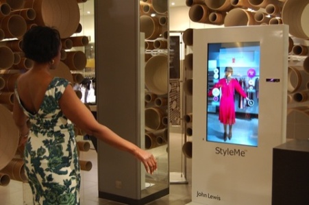 Virtual fashion mirror at John Lewis's Oxford Street store