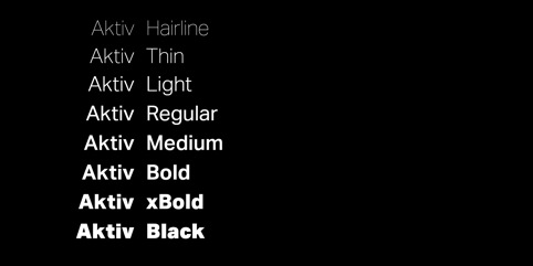 New Aktiv Grotesk weights, developed for the identity