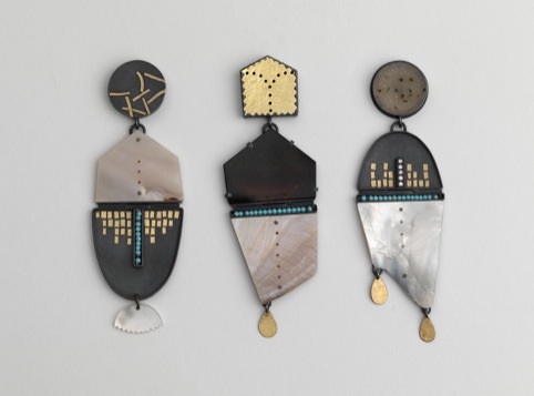 Thinking Earrings, set of three, Zoe Arnold, 2011