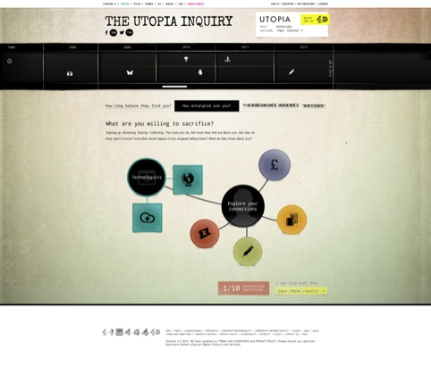 Timeline of conspiracy at top of site.