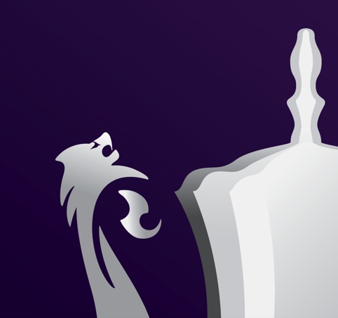 A close-up of the handles which emulate those found on the trophy