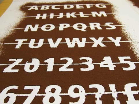 The Fruitiger font is set in chocolate