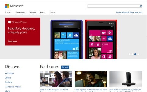 New identities on Microsoft website