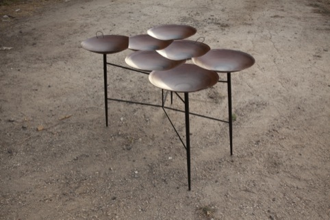 Saj Tables and  Steel shelf Noam Dover and Michal Cederbaum 