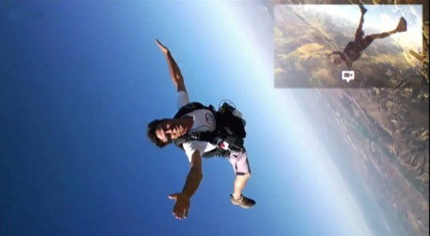 Skydiving with Google glasses