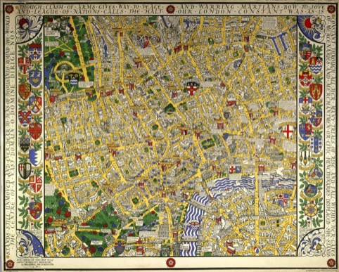 Map of central London. 1932. Produced for London Transport