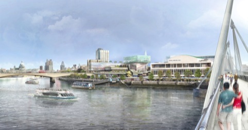The Glass Pavilion will be visible across the Thames