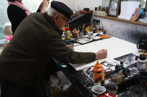 Shooting Ralph Steadman's desk for the homepage