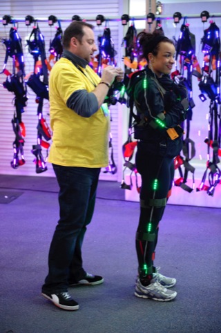 Donning an LED body-suit