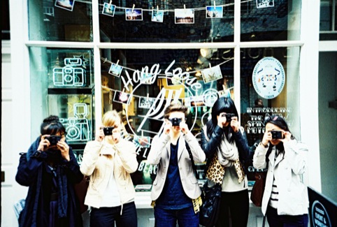 A small army of Lomophiles outside the Lomography Gallery Store