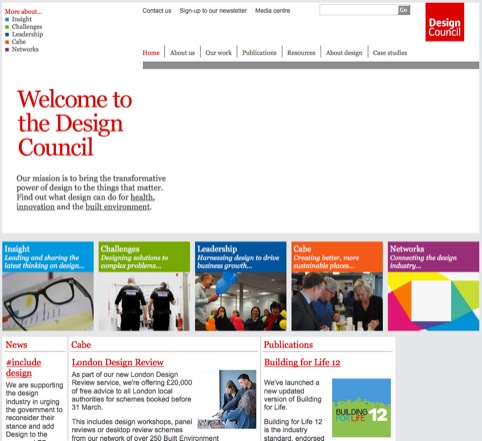 The Design Council's current website