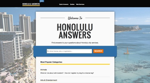 The Honolulu Answers site - inspired by Gov.uk