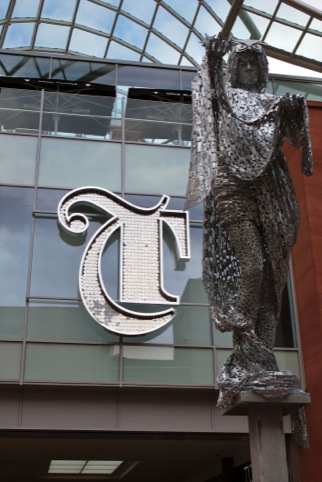 Trinity Leeds entrance signage by The Velvet Principle