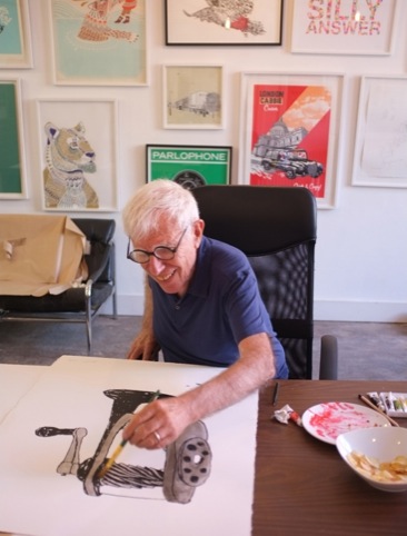 Bob Gill hard at work at Print Club