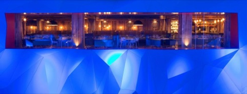 The bar, as seen through the Krion wall