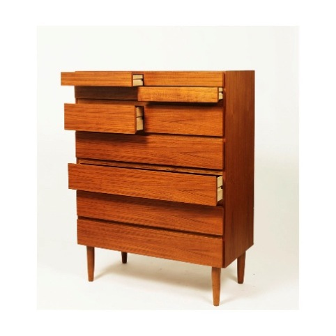Elliot and Tate teak tall boy